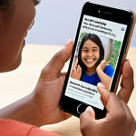 **

A student happily using a mobile edutech platform on a smartphone, with responsive design adapting to the screen size. Focus on ease of use and accessibility. The student is smiling and engaged, showing the benefits of "anytime, anywhere learning."

**