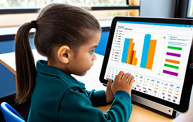 A young student, fully clothed in modest attire, is intently engaged with an AI-powered learning tablet in a bright, modern study space. The tablet screen vividly displays colorful educational content, seamlessly integrated with clear progress graphs and data analytics, illustrating personalized learning pathways. The student's expression conveys focus and understanding, reflecting an efficient and optimized learning experience. safe for work, appropriate content, fully clothed, professional, perfect anatomy, correct proportions, natural pose, well-formed hands, proper finger count, natural body proportions, high quality, professional photography.