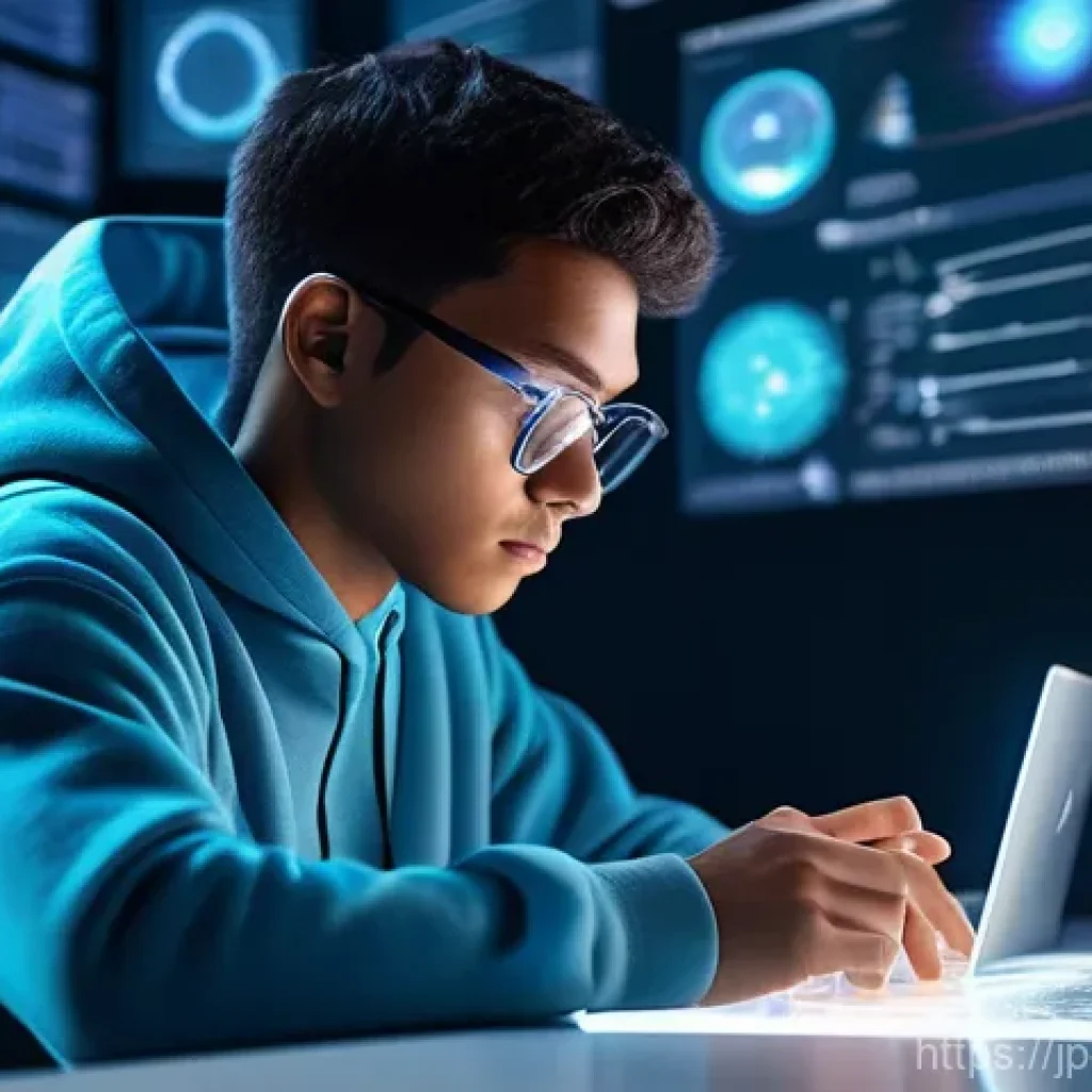 2023년 에듀테크 주요 트렌드 분석 - **AI-Powered Personalized Learning**
    A focused male student, approximately 17 years old, is seat...