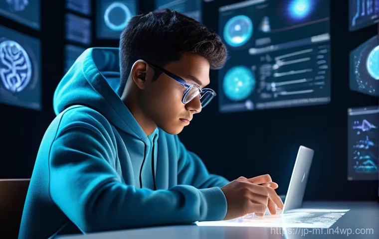 2023년 에듀테크 주요 트렌드 분석 - **AI-Powered Personalized Learning**
    A focused male student, approximately 17 years old, is seat...
